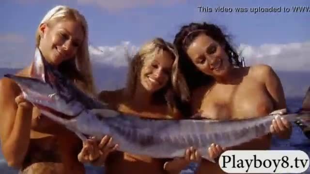 Badass hotties frisky fishing and driving tanks while naked