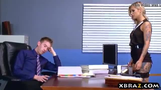 Milf boss inspires her office employees by fucking them
